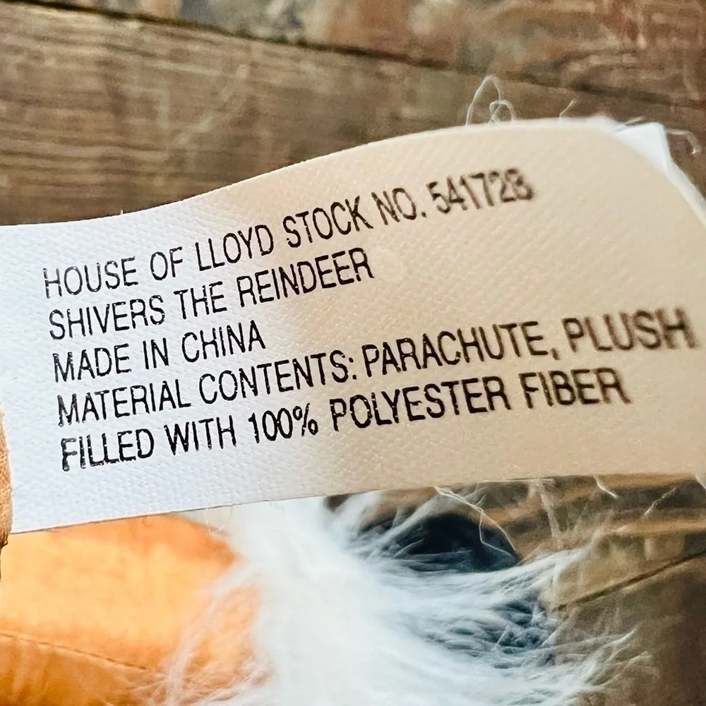 Vtg House of Loyd Shivers Reindeer Christmas Draft Stopper Nylon Parachute Plush